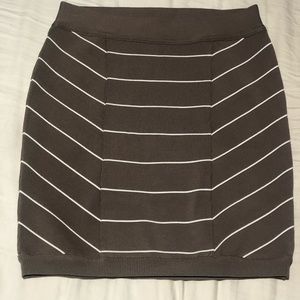 New guess bandage mini beige stripes skirt s